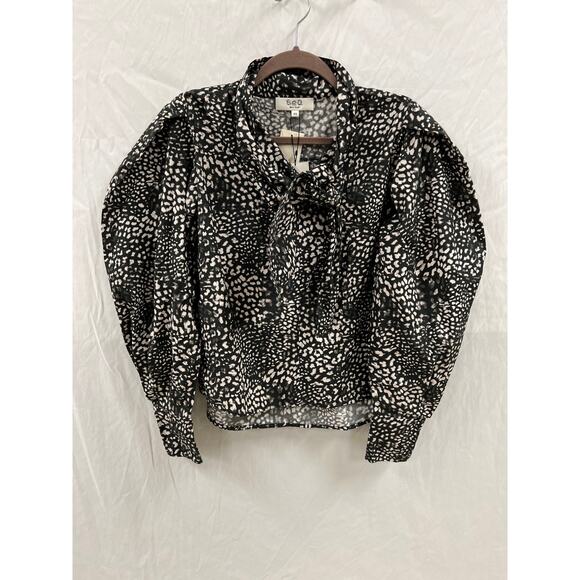 NWT Sea New York Calla Cheetah Blouse size XS - Picture 1 of 4
